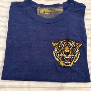 Aviator Nation Blue and Yellow Short Sleeve Tees